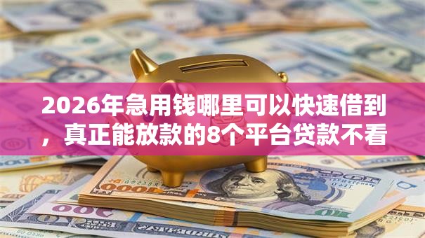 2026年急用钱哪里可以快速借到，真正能放款的8个平台贷款不看征信推荐
