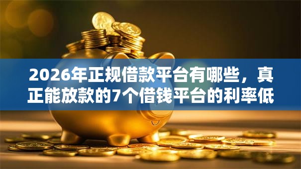 2026年正规借款平台有哪些，真正能放款的7个借钱平台的利率低推荐