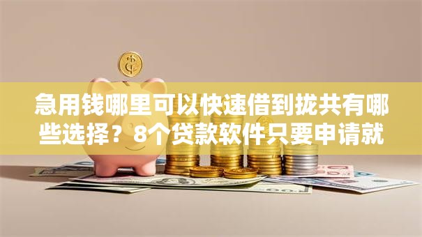 急用钱哪里可以快速借到拢共有哪些选择？8个贷款软件只要申请就通过详解
