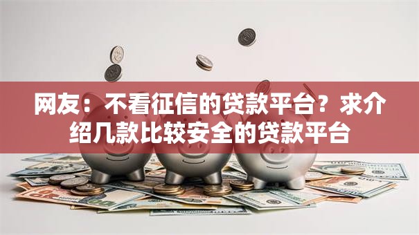 网友:不看征信的贷款平台?求介绍几款比较安全的贷款平台 网友:不看征信的贷款平台?求介绍几款比较安全的贷款平台