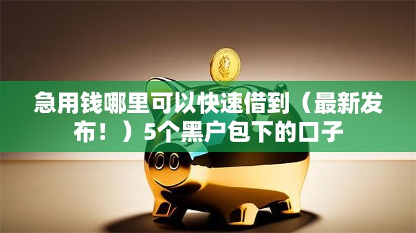 急用钱哪里可以快速借到（最新发布！）5个黑户包下的口子