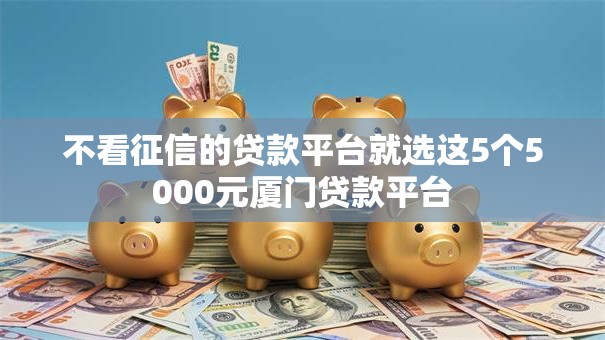 不看征信的贷款平台就选这5个5000元厦门贷款平台